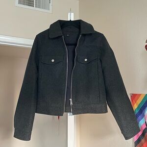 Zara Charcoal Wool-Blend Jacket